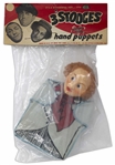 Three Stooges Hand Puppet From 1959 of Larry in Original Ideal Packaging -- 1.5 Tear to Plastic, Overall Very Good to Near Fine Condition